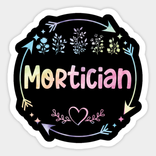 Mortician cute floral watercolor Sticker